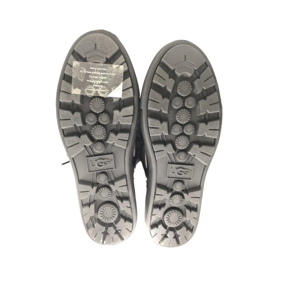 UGG BLACK STUDDED FUR LACE-UP Biker Chic LEATHER PLATFORM SHOES! SIZE 7! - Picture 7 of 14